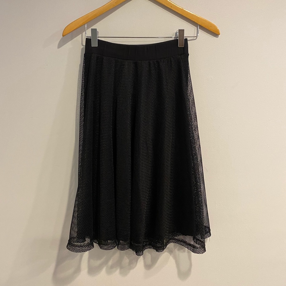 Bershka Black Knit Skirt With Netting Medium
